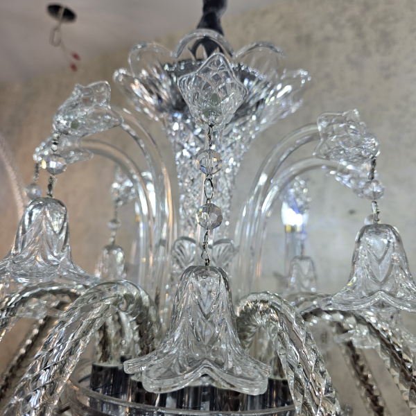 لوستر باکارات VIP وارداتی – کریستال سفید | ۶ تا ۳۲ شاخه - تصویر 6