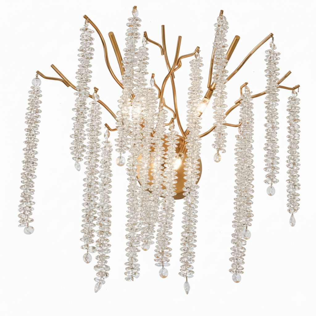 لوستر دیواری درختی رنگ طلایی مات طرح ژیکان آگرین لوستر