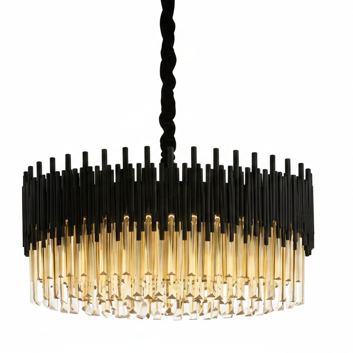 لوستر کریستالی مدل اسپانیولی مشکی