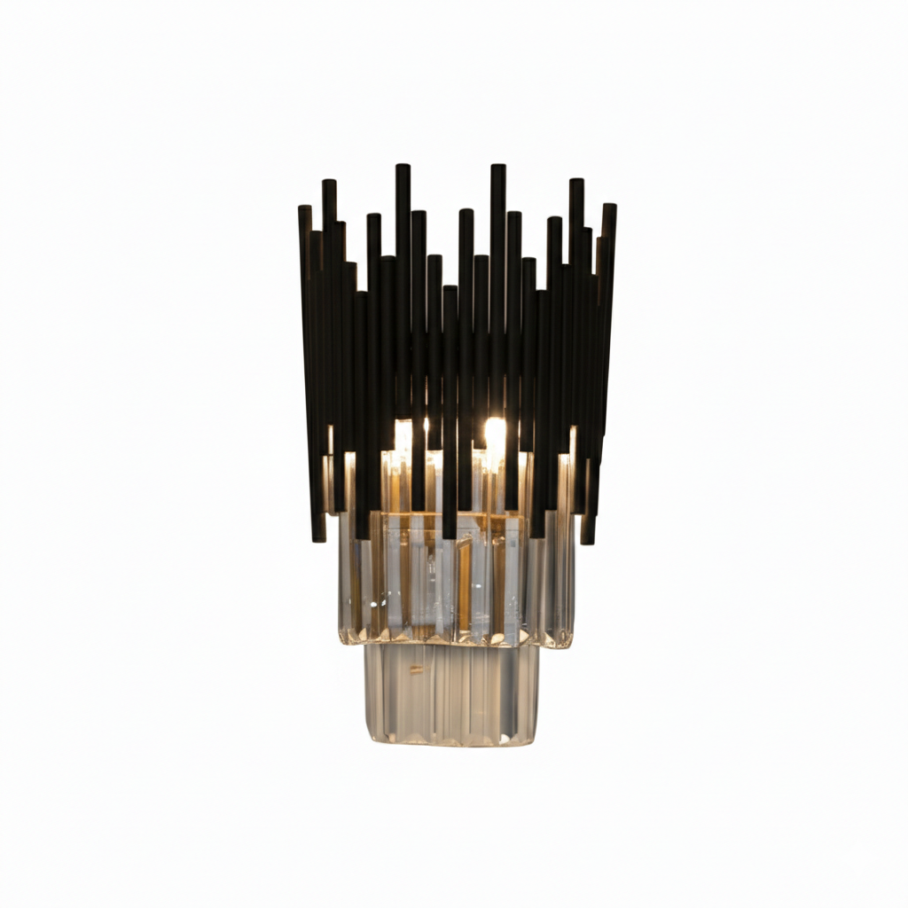 لوستر دیواری کریستالی مدل اسپانیولی مشکی