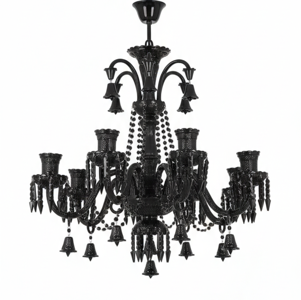 لوستر باکارات طرح رویال مشکی | بلور و کریستال رنگ پوششی