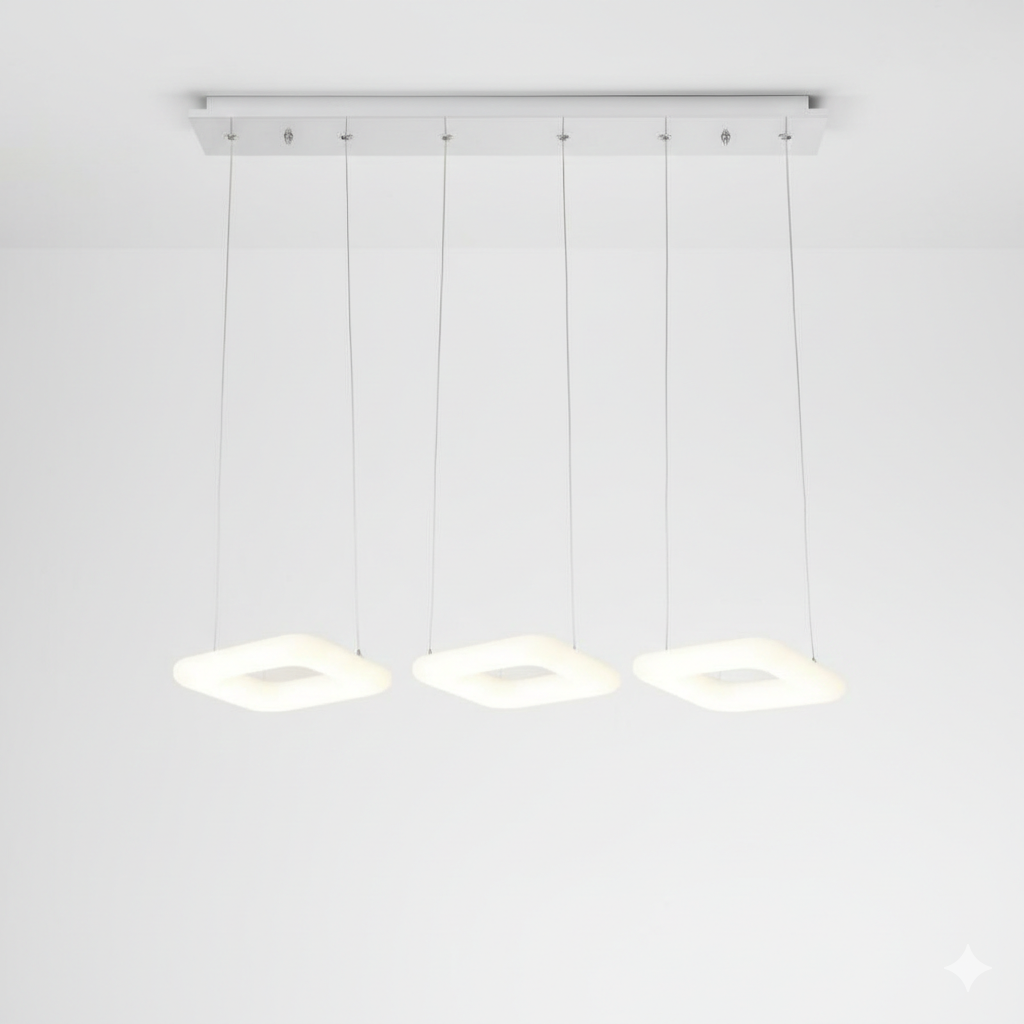 لاینر لوستر ابری طرح خطی مربع ۳تایی