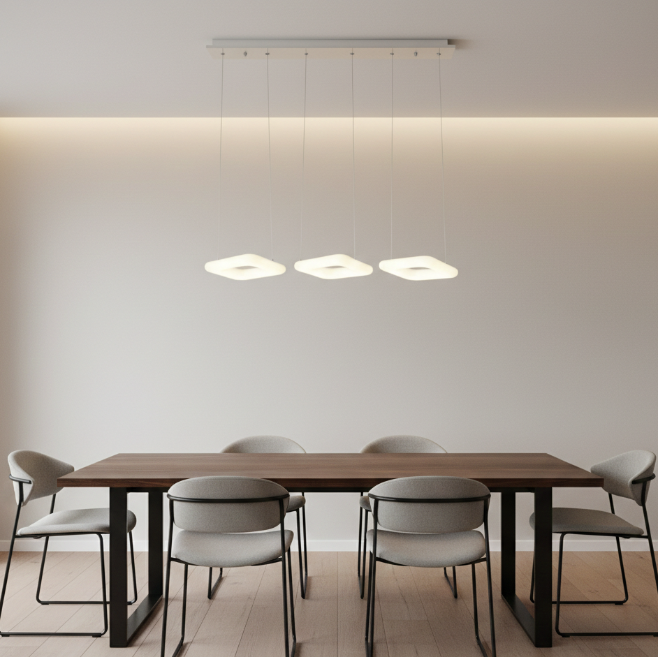 لاینر لوستر ابری طرح خطی مربع ۳تایی - تصویر 3