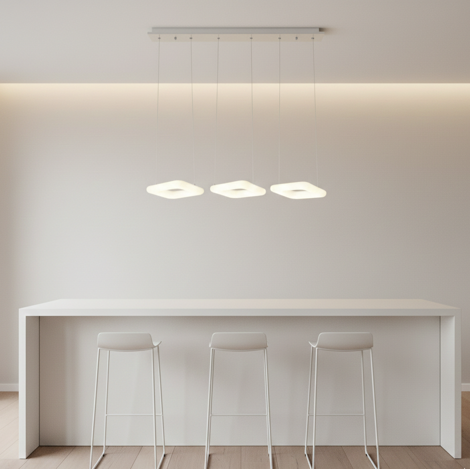 لاینر لوستر ابری طرح خطی مربع ۳تایی - تصویر 4