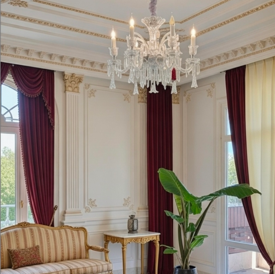 لوستر باکارات وارداتی طرح VIP رنگ سفید - تصویر 3