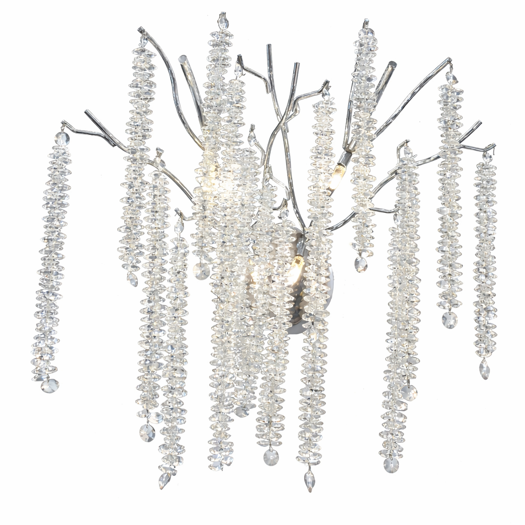 لوستر دیواری درختی آبکاری نقره ای طرح ژیکان آگرین لوستر