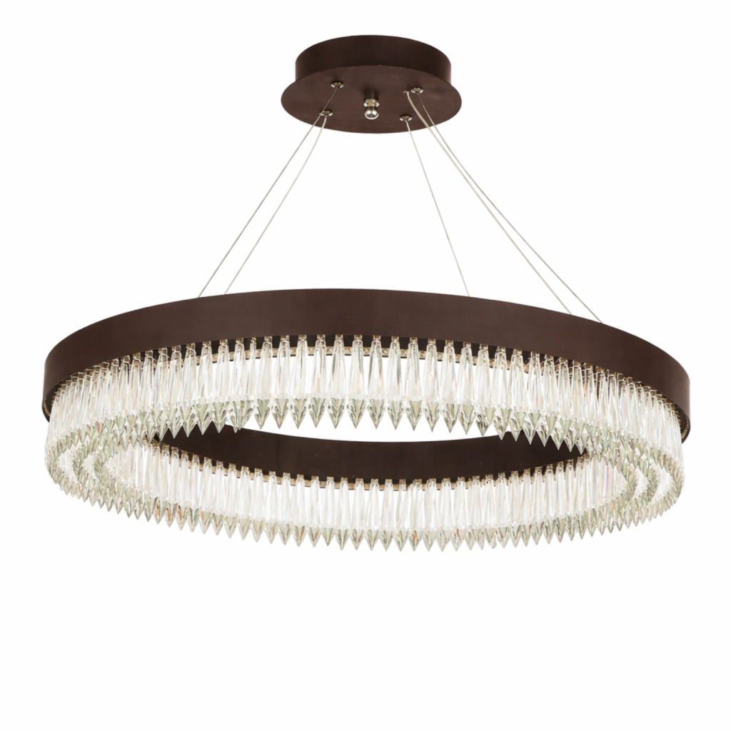 لوستر نارسیس گرد رنگ مشکی کریستال بلند ۷۶ میلی‌متری