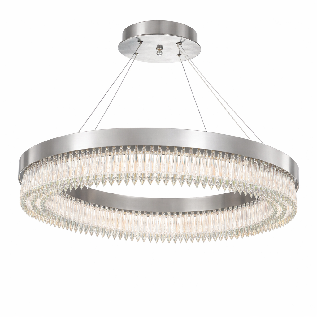 لوستر نارسیس گرد آبکاری نقره ای کریستال بلند ۷۶ میلیمتری